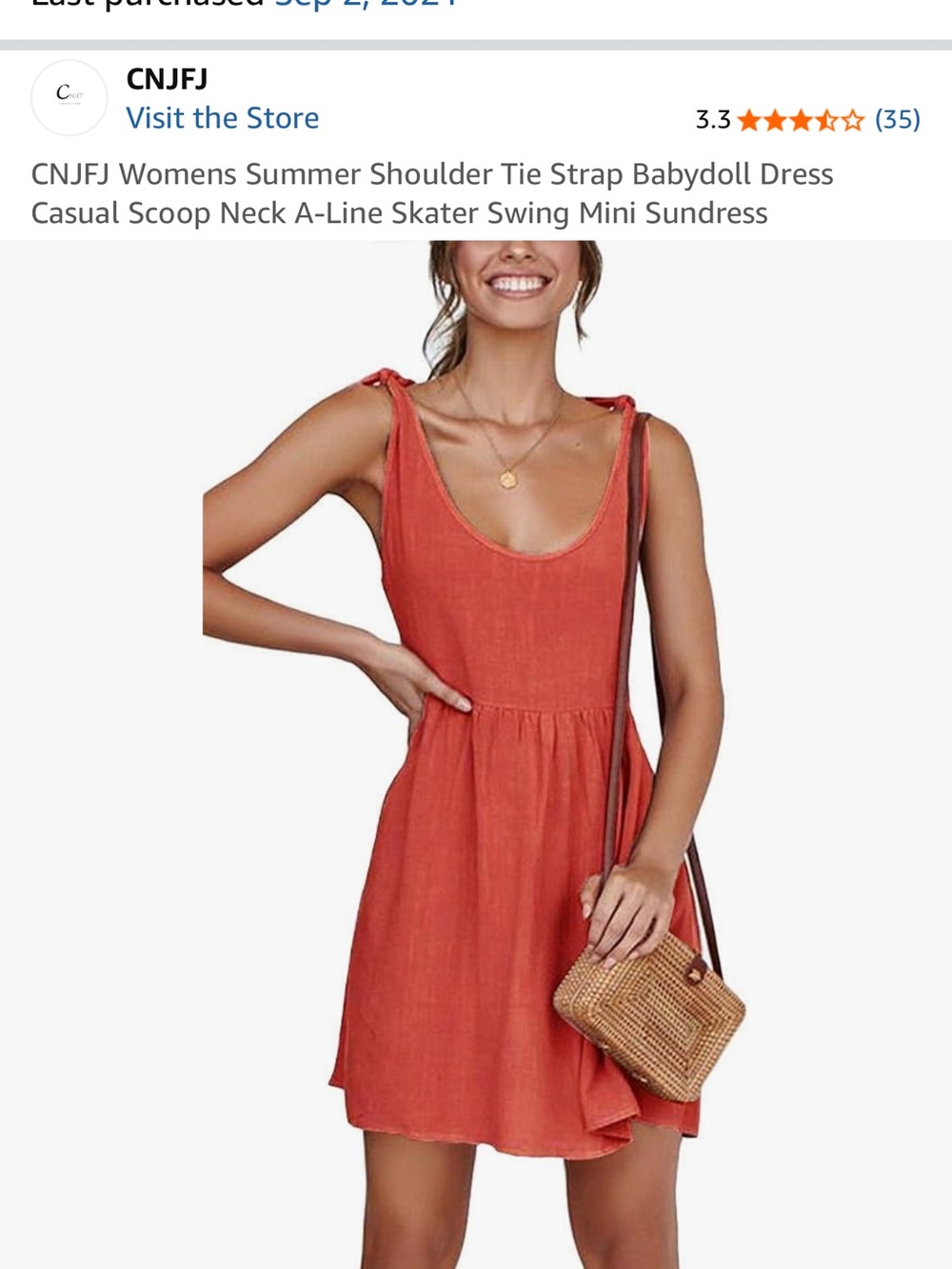 Tie-Shoulder Sundress in Rust